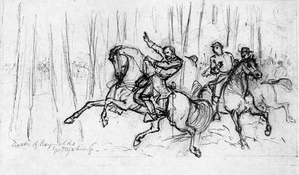 Waud's sketch of Reynolds death. 