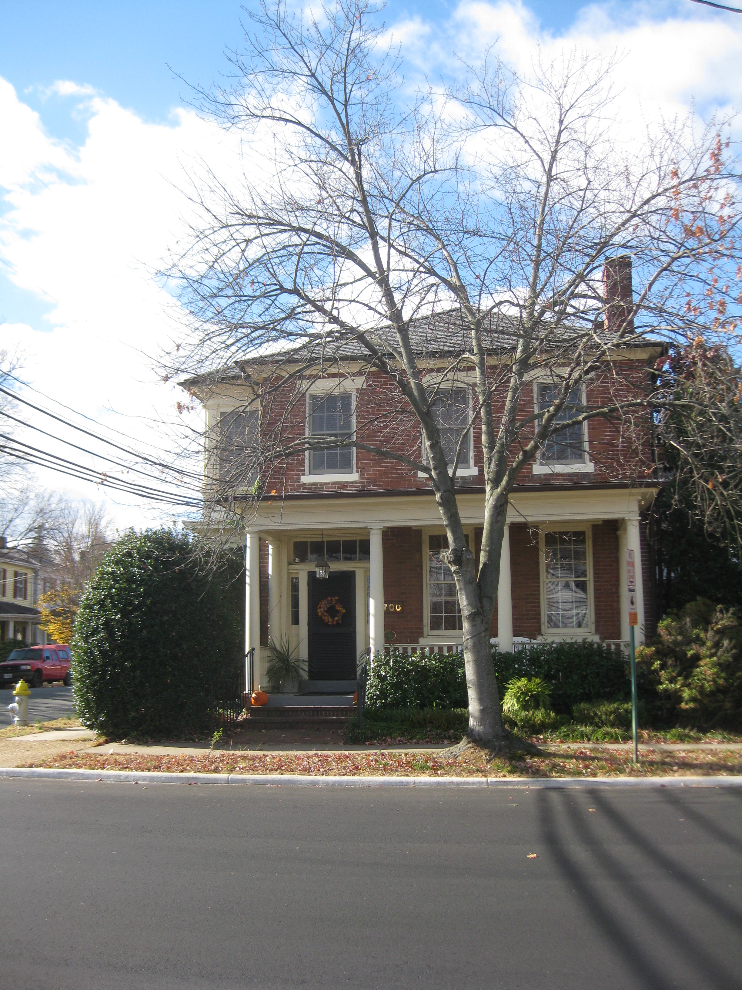 The Stratton House. A private residence along Littlepage Street, men from the Irish Brigade and other Union regiments took cover here in the swale just below the stonewall.
