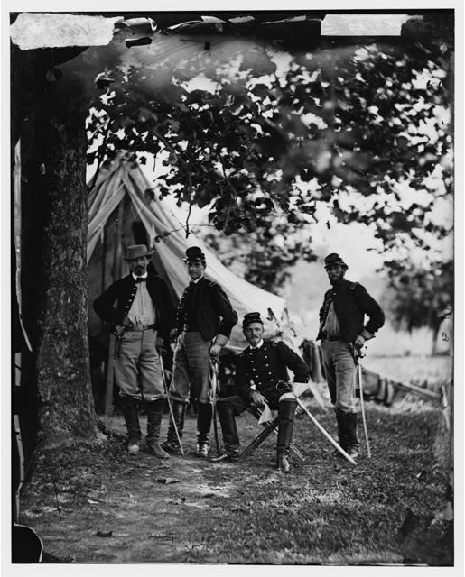 A photograph of William Woods Averell taken during the Peninsula Campaign. Averell is the officer seated. Courtesy of the Library of Congress.