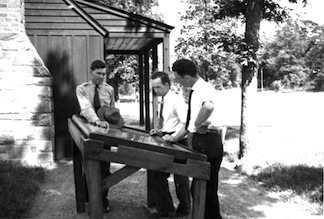 Happel and visitor at Cville contact station--1937