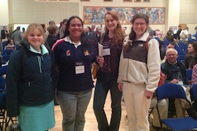 Becky Oakes (on the left) with Gettysburg College classmates