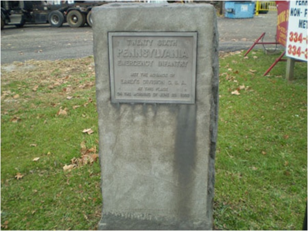 26th Pennsylvania Emergency Monument. This monument sits along Route 30, east of March Creek.