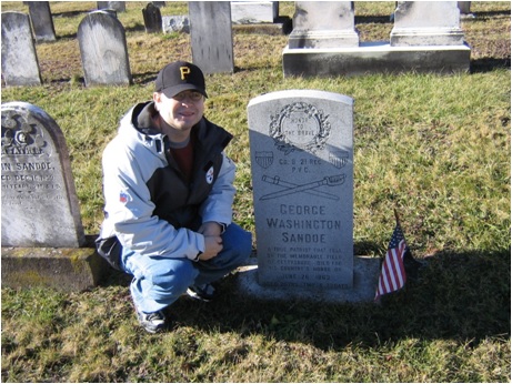 The author at George's Grave in the winter of 2008.