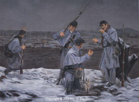 Original Painting "Christmas on the Rappahannock" by Ray W. Forquer.