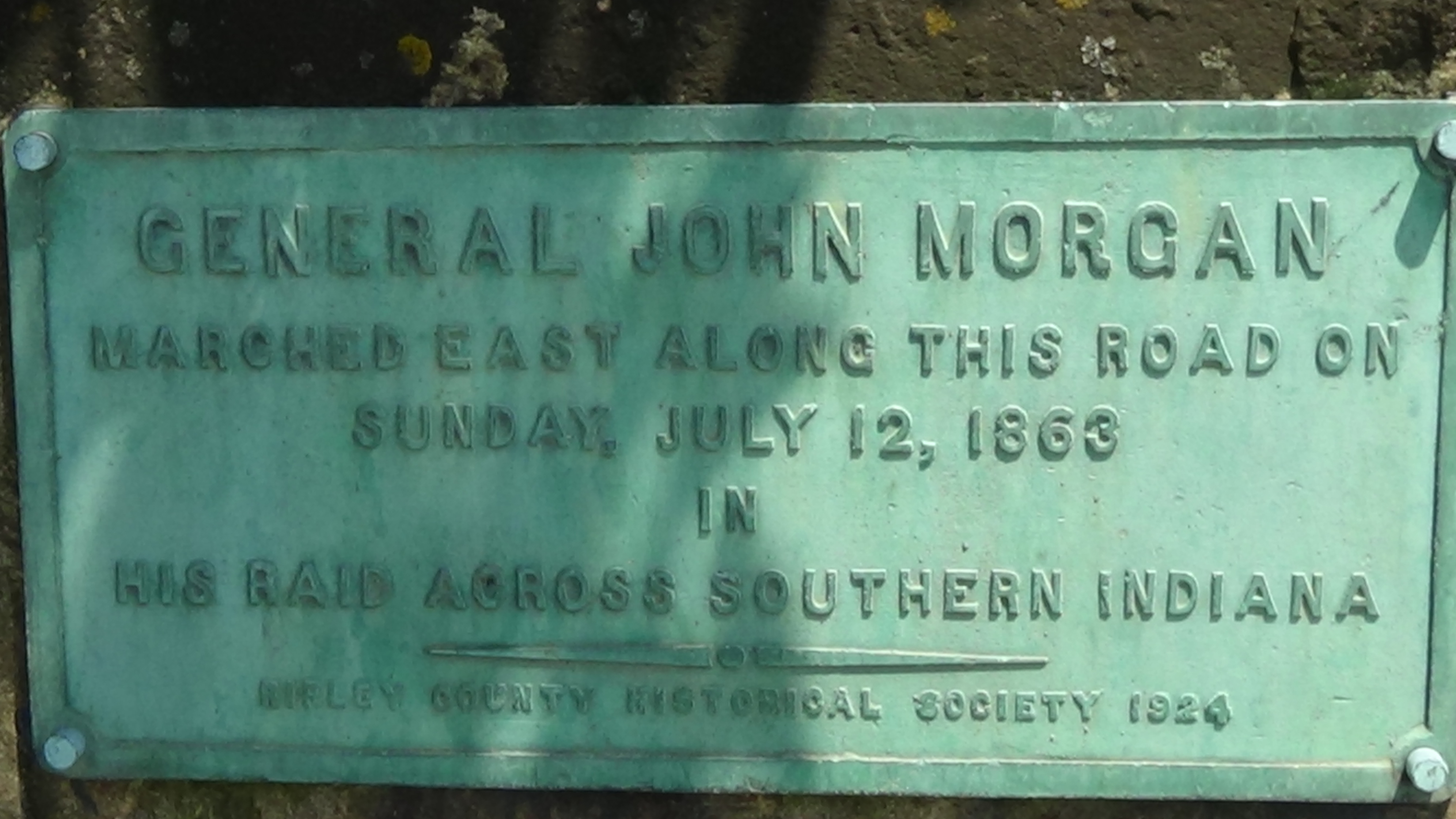 Morgan's Raiders Marker outside of Sunman, IN