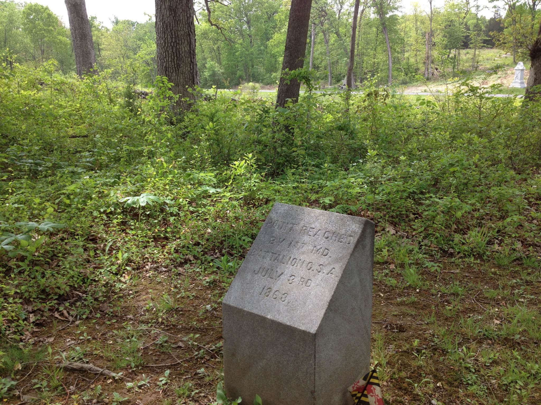 The farthest point the 1st Maryland reached in its charge (author collection)