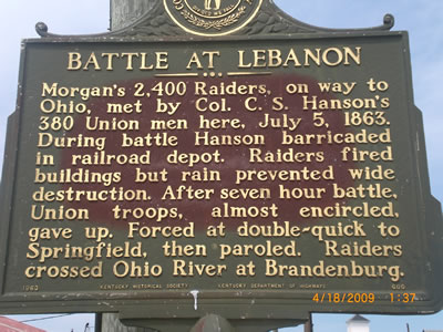 Historical Marker at Lebanon