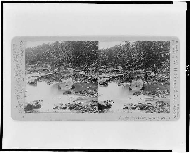 Rock Creek which Steuart's Brigade had to cross on their assault on Culp's Hill (courtesy of LOC)