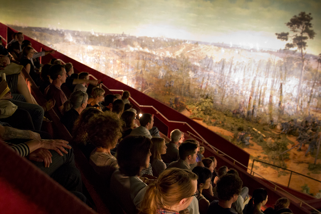 An audience experiences The Atlanta Cyclorama