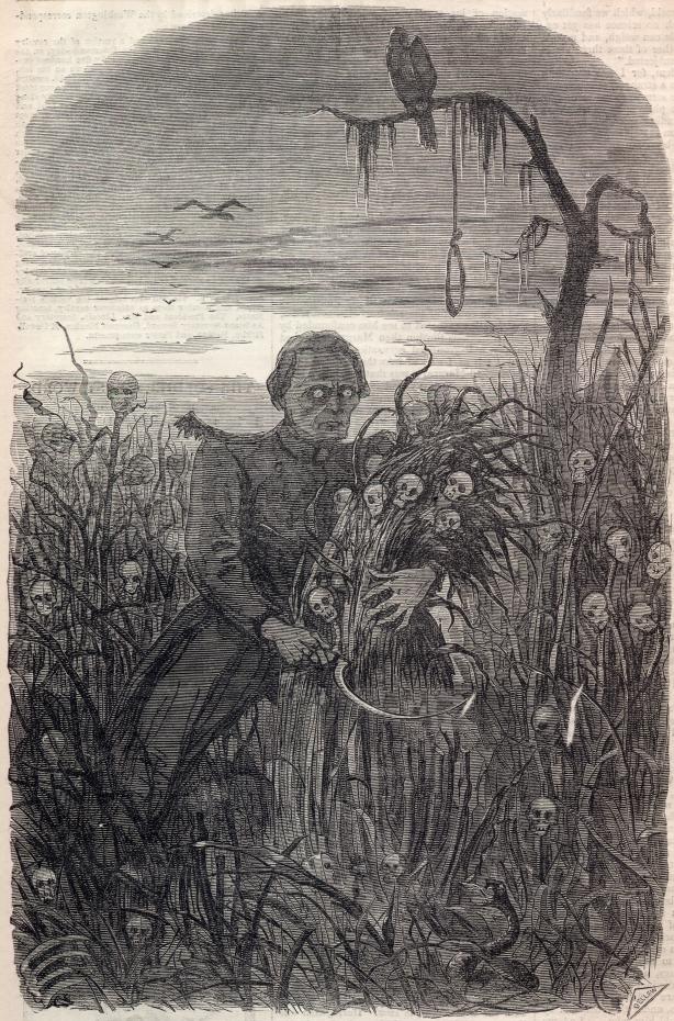 Harper's Weekly Depiction of Jefferson Davis "Reaping the Harvest"