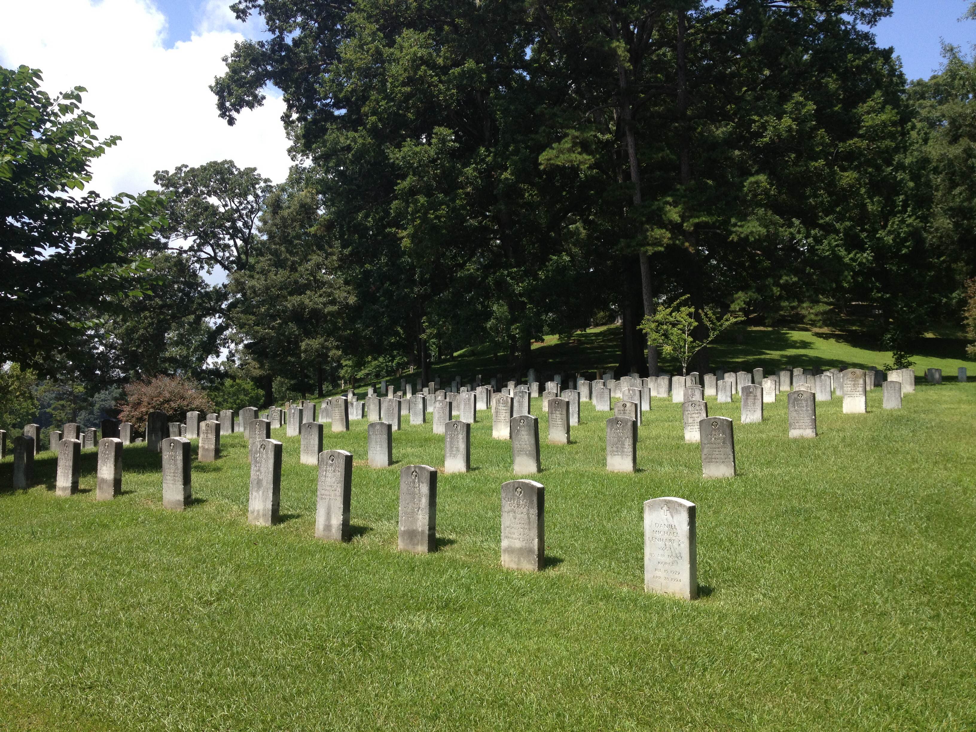 View of Riverside Cemetery, Asheville, North Carolina