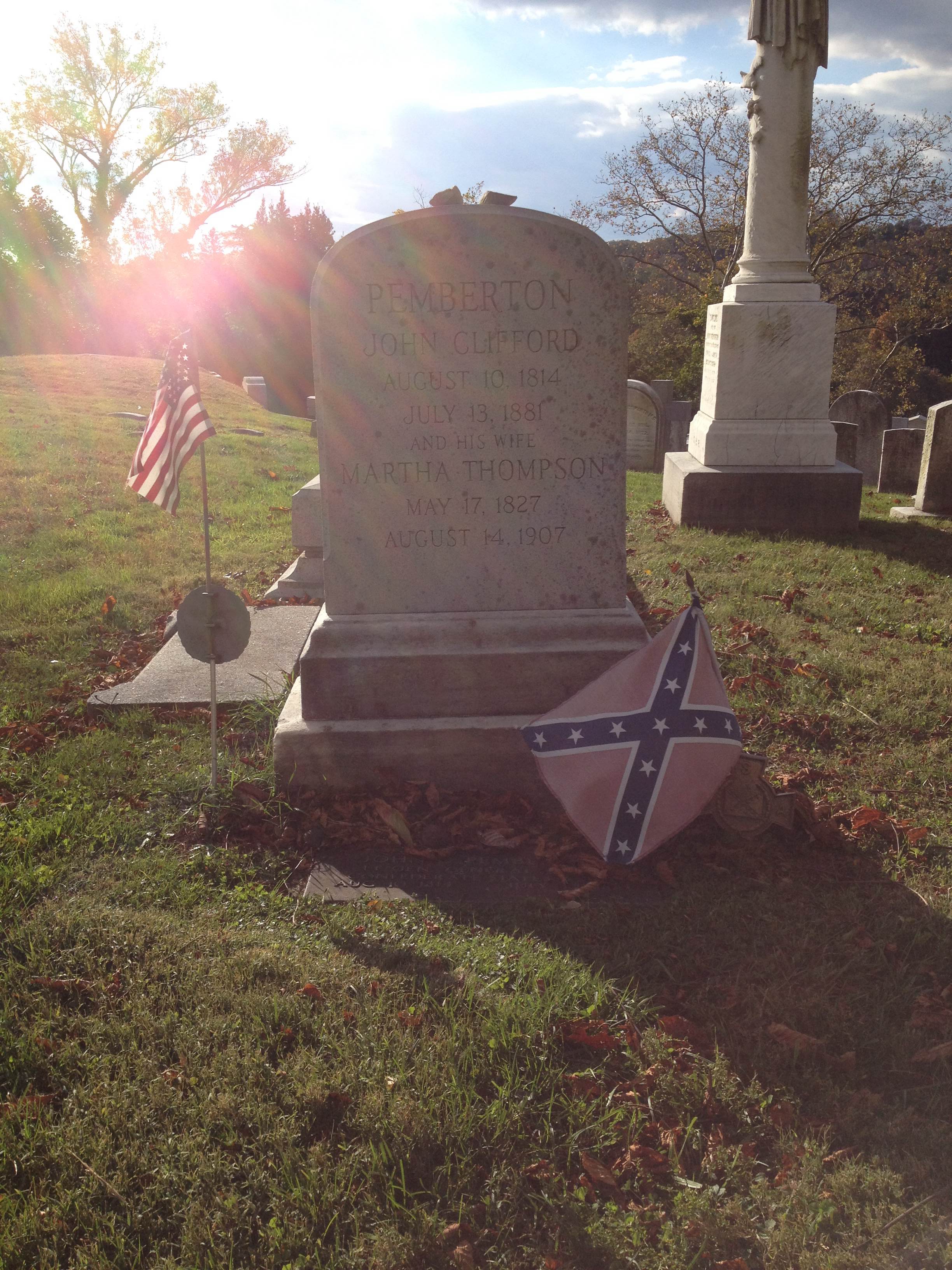 John C. Pemberton grave stone at Laurel Hill Cemetery in Philadelphia, Pennsylvania