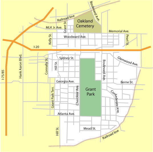 Street Map showing Grant Park