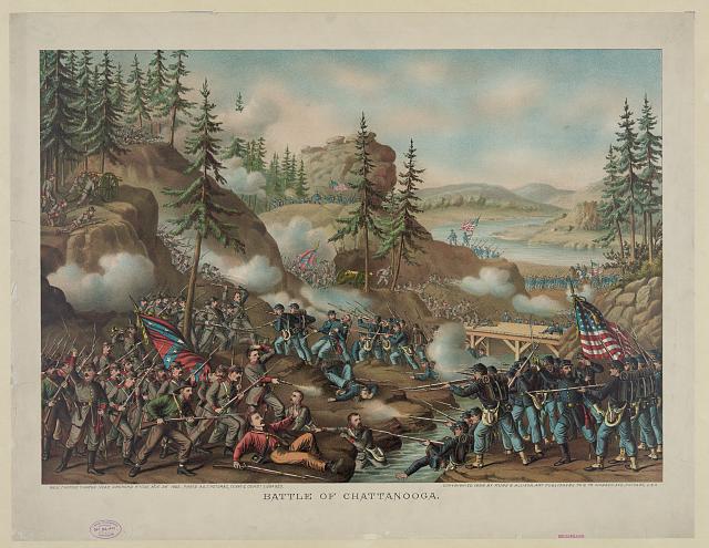 The capture of Orchard Knob. Courtesy of the Library of Congress.