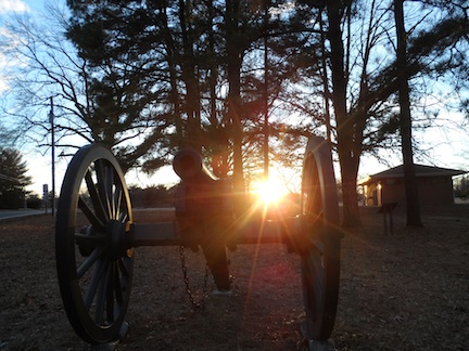 sunset at the Cold Harbor visitor center