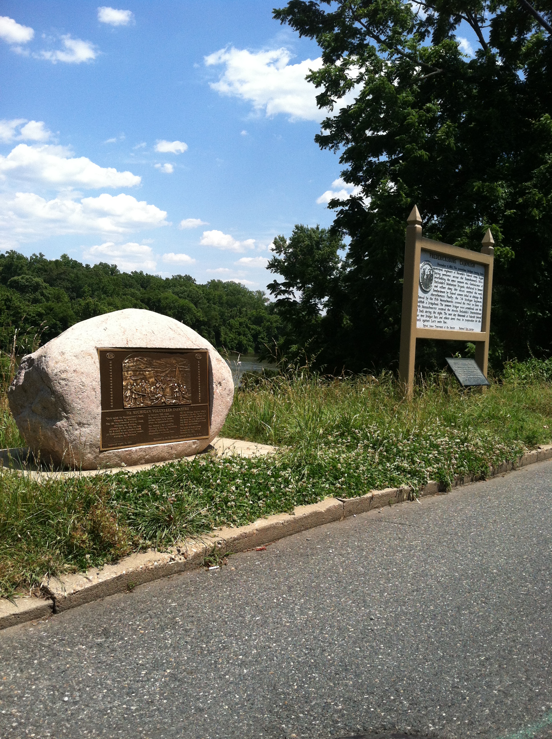 The foot of Hawke Street at Fredericksburg is where Abbott's company came ashore to fight in the city streets on December 11, 1862. 