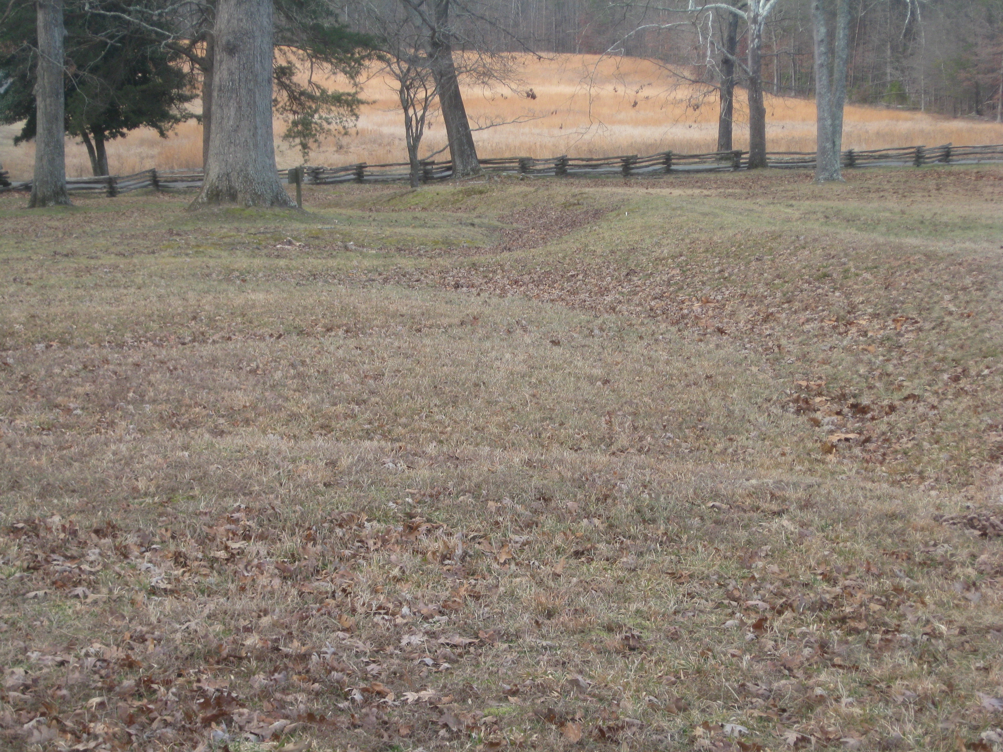 A view from what would become the "Bloody Angle". Upton's column attacked from right to left along the slight ridge at the top of photo.
