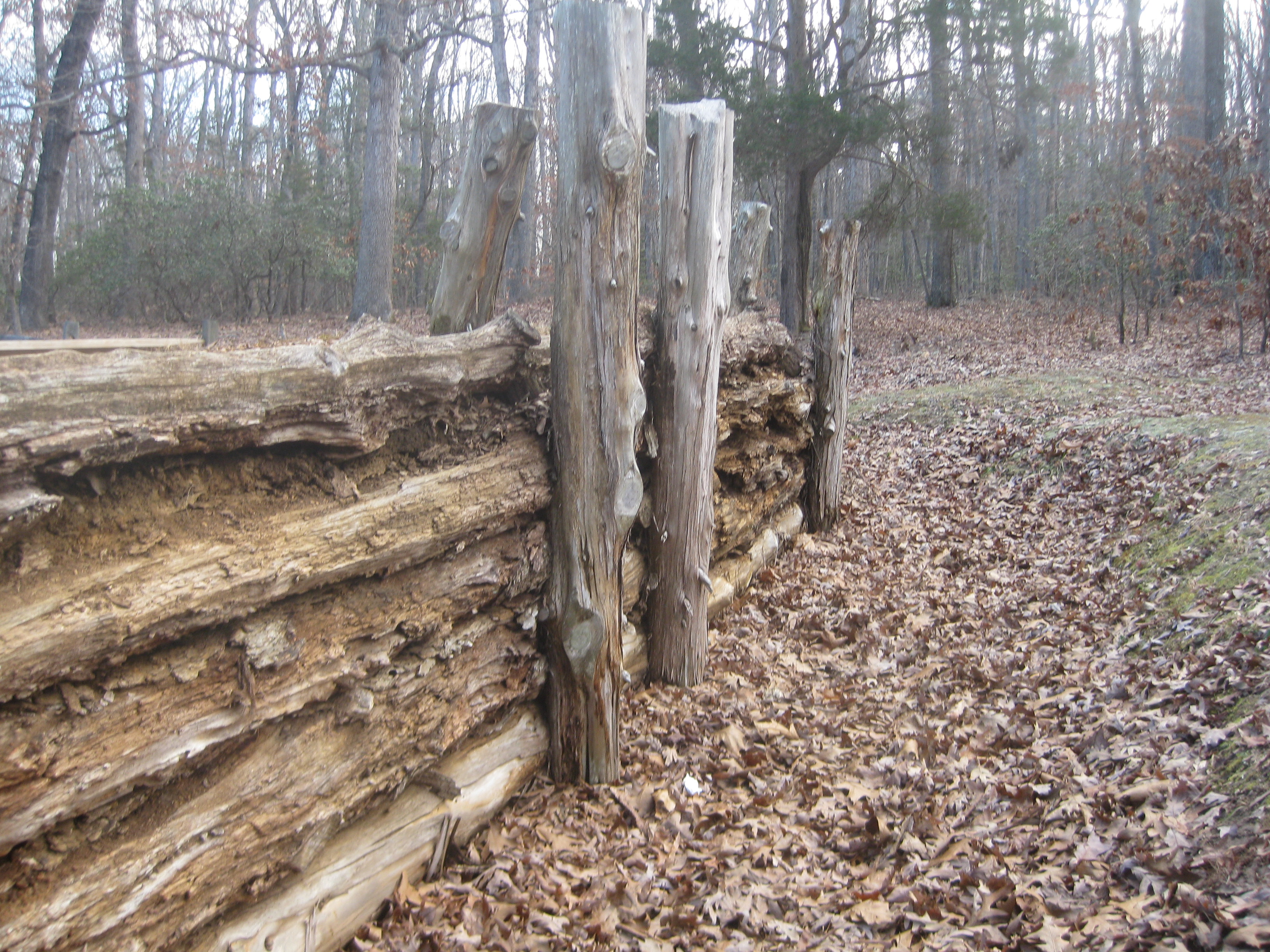 Reconstructed earthworks on the Spotsylvania battlefield give visitors a sense of what they would have looked like in 1864.