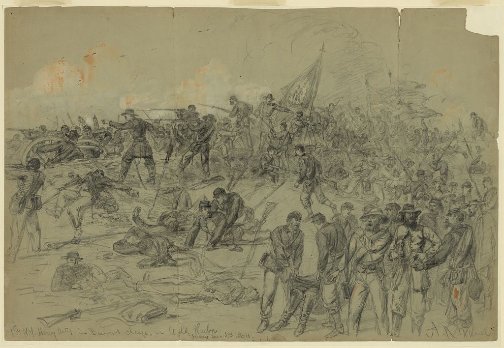 Though relatively forgotten today, the 7th New York Heavy Artillery, along with the 5th New Hampshire made the only breach in the Confederate lines on June 3. The loss of key officers at the time of the breakthrough prevented the Yankees from exploiting the breach. Courtesy of the Library of Congress.