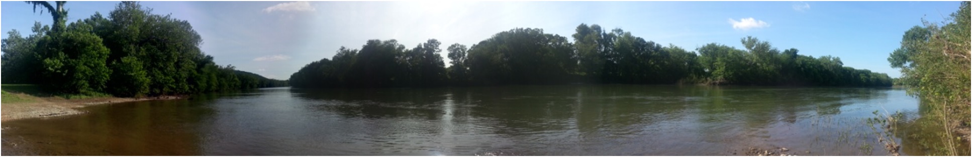 Looking west across the Shenandoah River towards the Cool Spring Farm . Thobrun’s left flank crossed near here. 