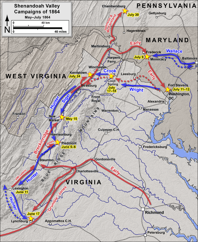 Theater of Operations, Summer of 1864. (Map created by Hal Jesperson.)