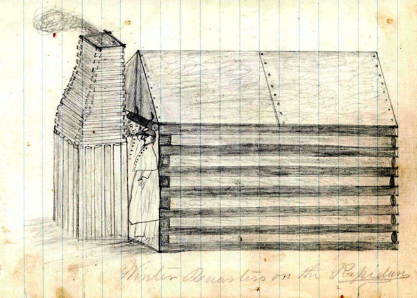 "Winter Quarters on the Rapidan" sketch by Jacob L. Bechtel Courtesy of Gettysburg National Military Park
