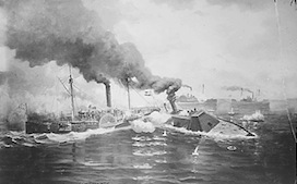 The CSS Albermarle once fought the USS Saccacus to a standstill in Albemarle Sound. By the fall of 1864, the Albemarle rested as the victor of Plymouth. (National Archives)