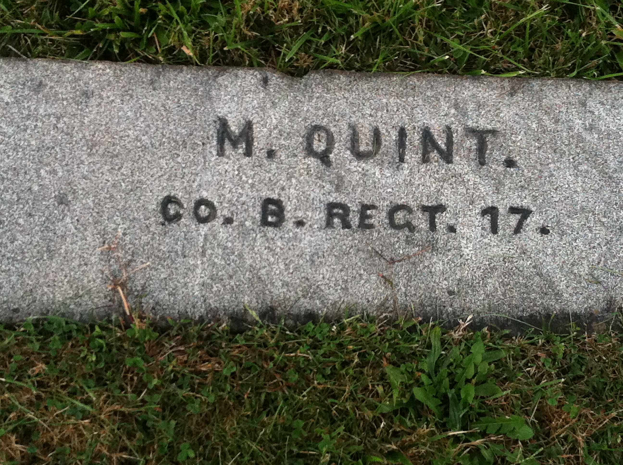 Monroe Quint's grave site in the National Cemetery. (Photo by Ryan Quint)