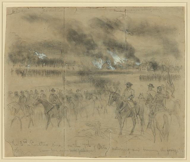 Union cavalry sketched during operations in the Shenandoah Valley (courtesy LOC)