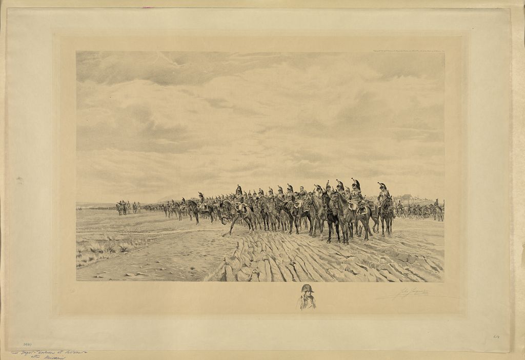 French Cavalry, supported by artillery on the battlefield of Austerlitz. Courtesy of the Library of Congress.