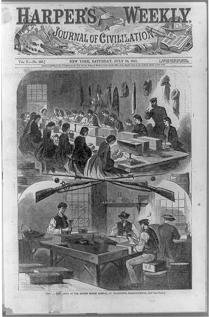 Harper's Weekly sketch of factory workers during the Civil War. Courtesy of the Library of Congress.