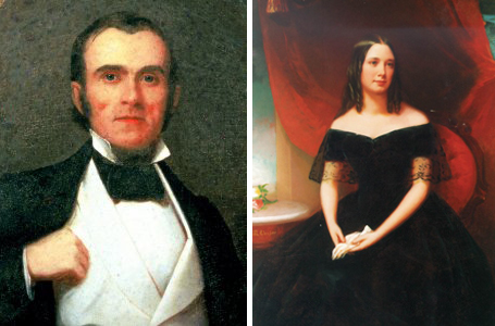 (Left) John McGavock, ca. 1848. (Right) Carrie Winder McGavock, ca. 1848. Both images are oil on canvas painted by Washington Bogart Cooper. Images courtesy of Historic Carnton Plantation.
