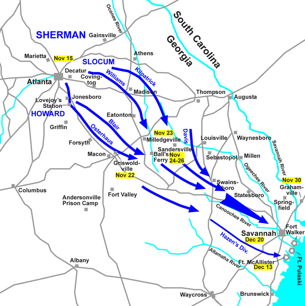 Sherman's March to the Sea, Significance, Map, Casualties, & The Civil War