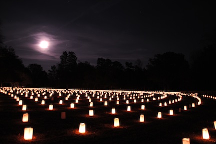 Poplar Grove's 2014 luminary program (both photos courtesy of NPS)