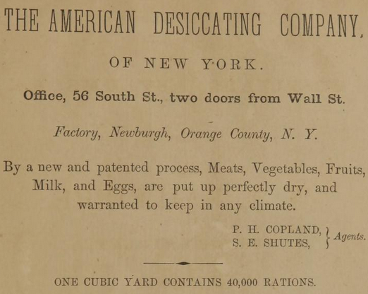Advertisement for the American Desiccating Company in 