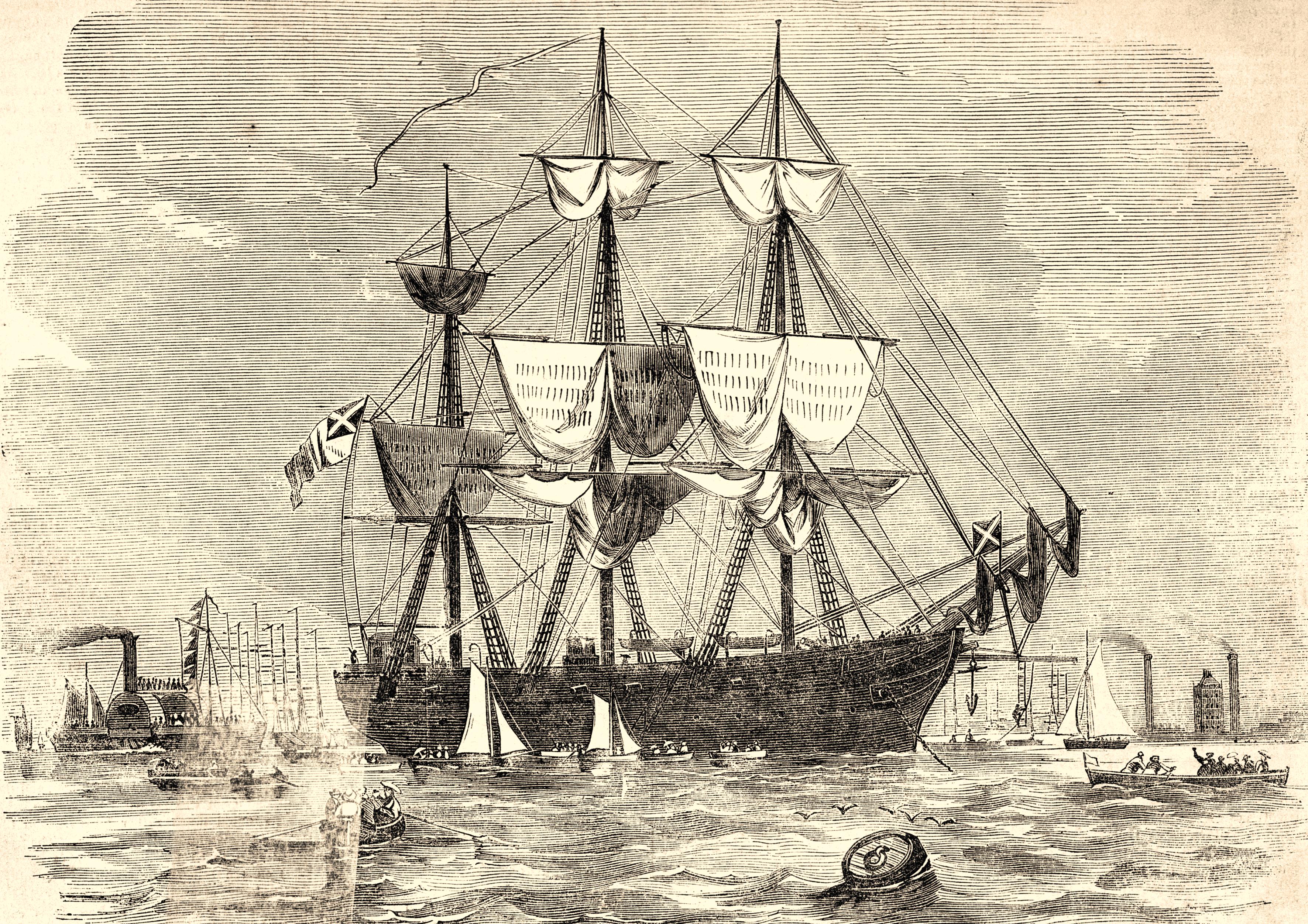 Shenandoah in Hobson's Bay, February 1865 (State Library of Victoria, Melbourne)