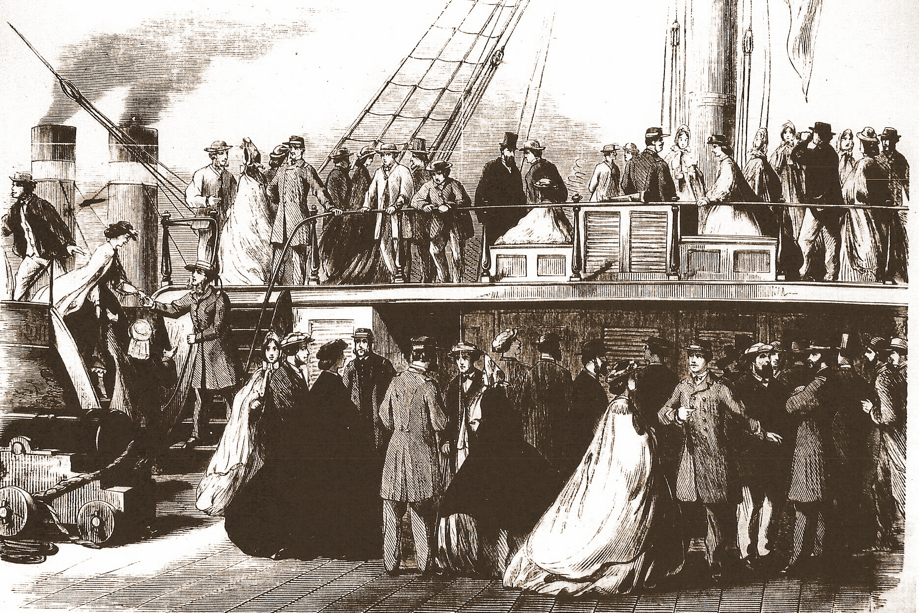 Visitors to CSS Shenandoah, Melbourne. (State Library of Victoria, Melbourne)