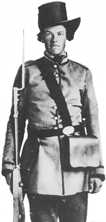Valerius Cincinnatus Giles upon enlistment in the 4th Texas Infantry.