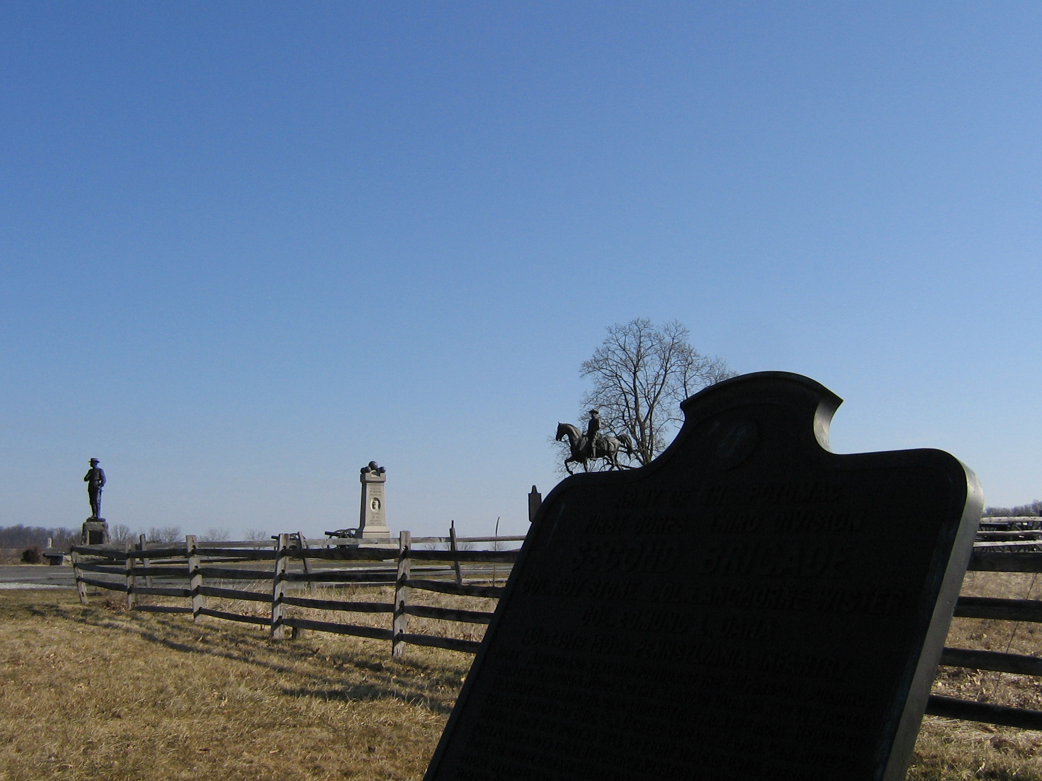 Hall's battery position on McPherson's Ridge. Hall's monument is in the center of the picture. 