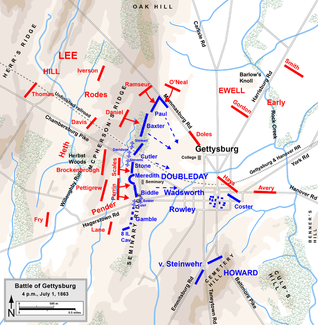 The Confederates Sweep the Field. Map by Hal Jespersen, www.posix.com/CW