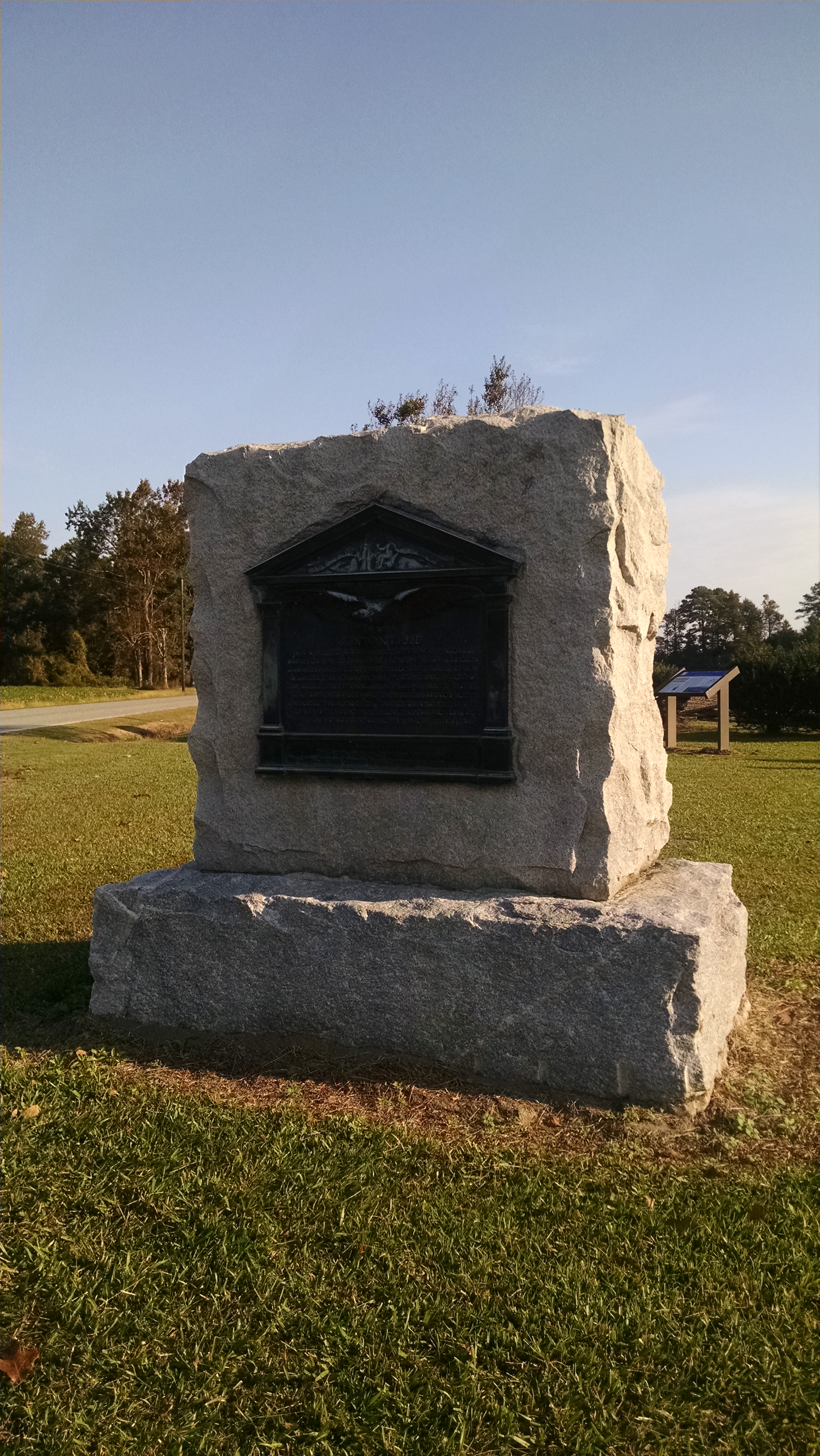 Monument erected in 1927 by the United Daughters of the Confederacy and the North Carolina Historical Commission.