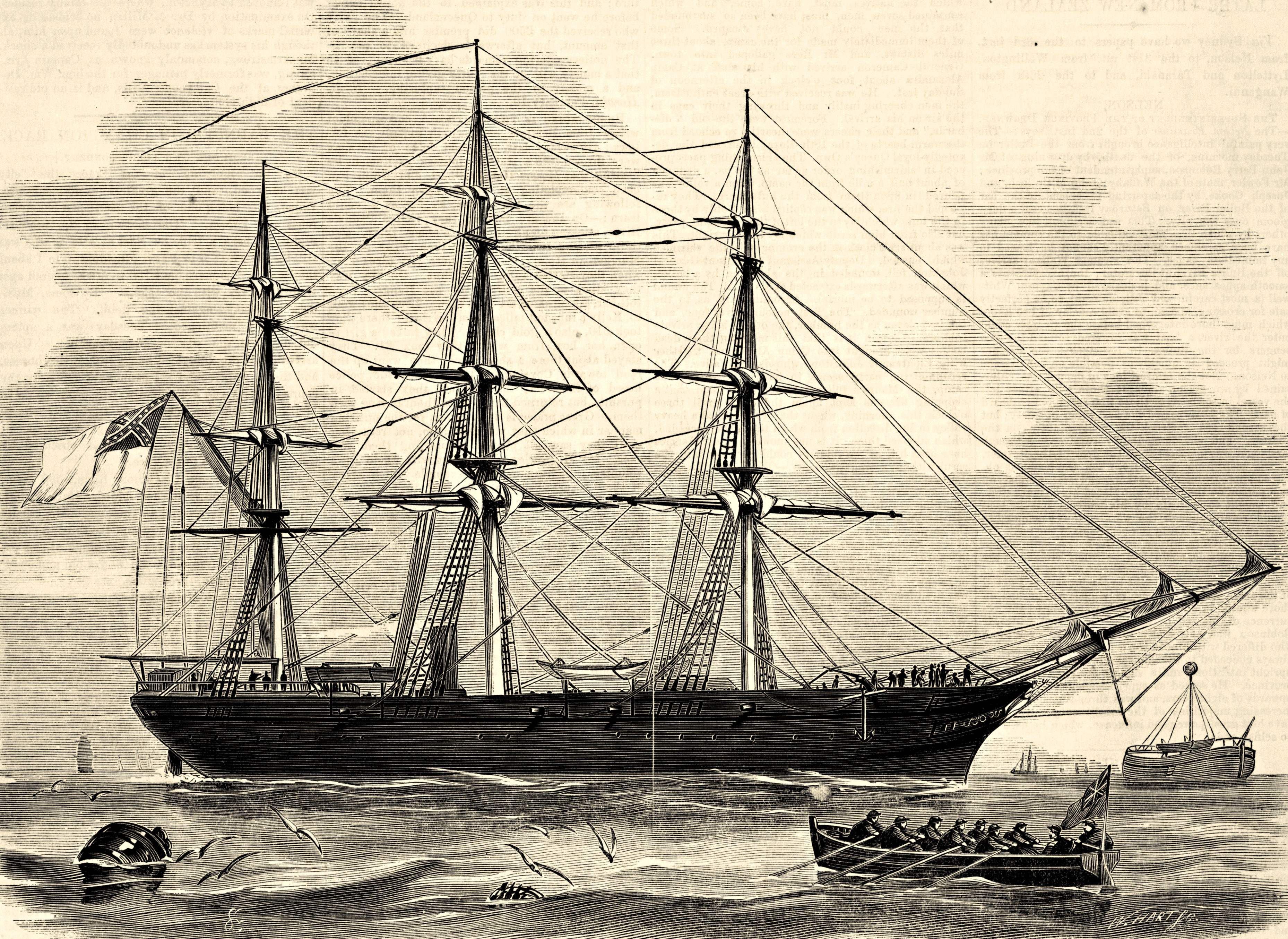 Shenandoah in Hobson's Bay, Melbourne, February 1865. Courtesy of the State Library of Victoria, Melbourne.