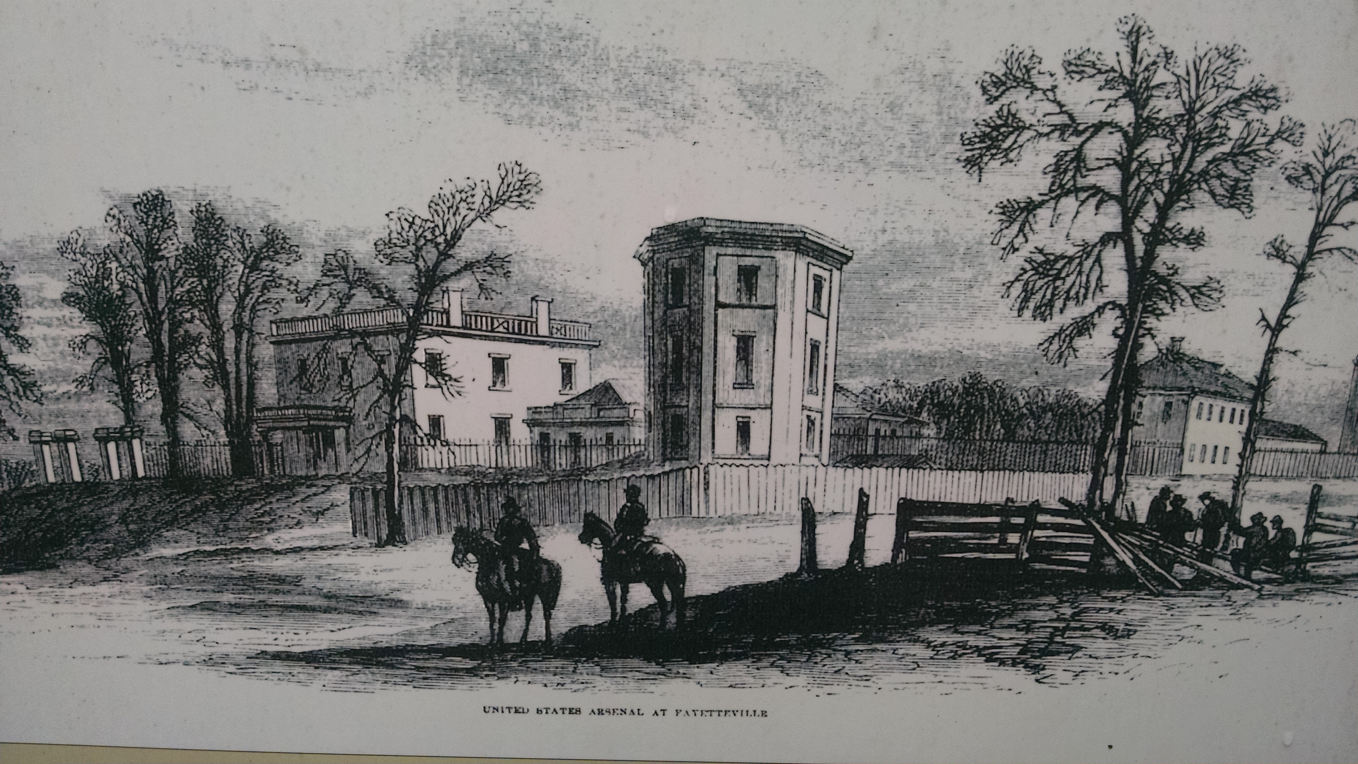 One of the guard towers at the Fayetteville Arsenal.