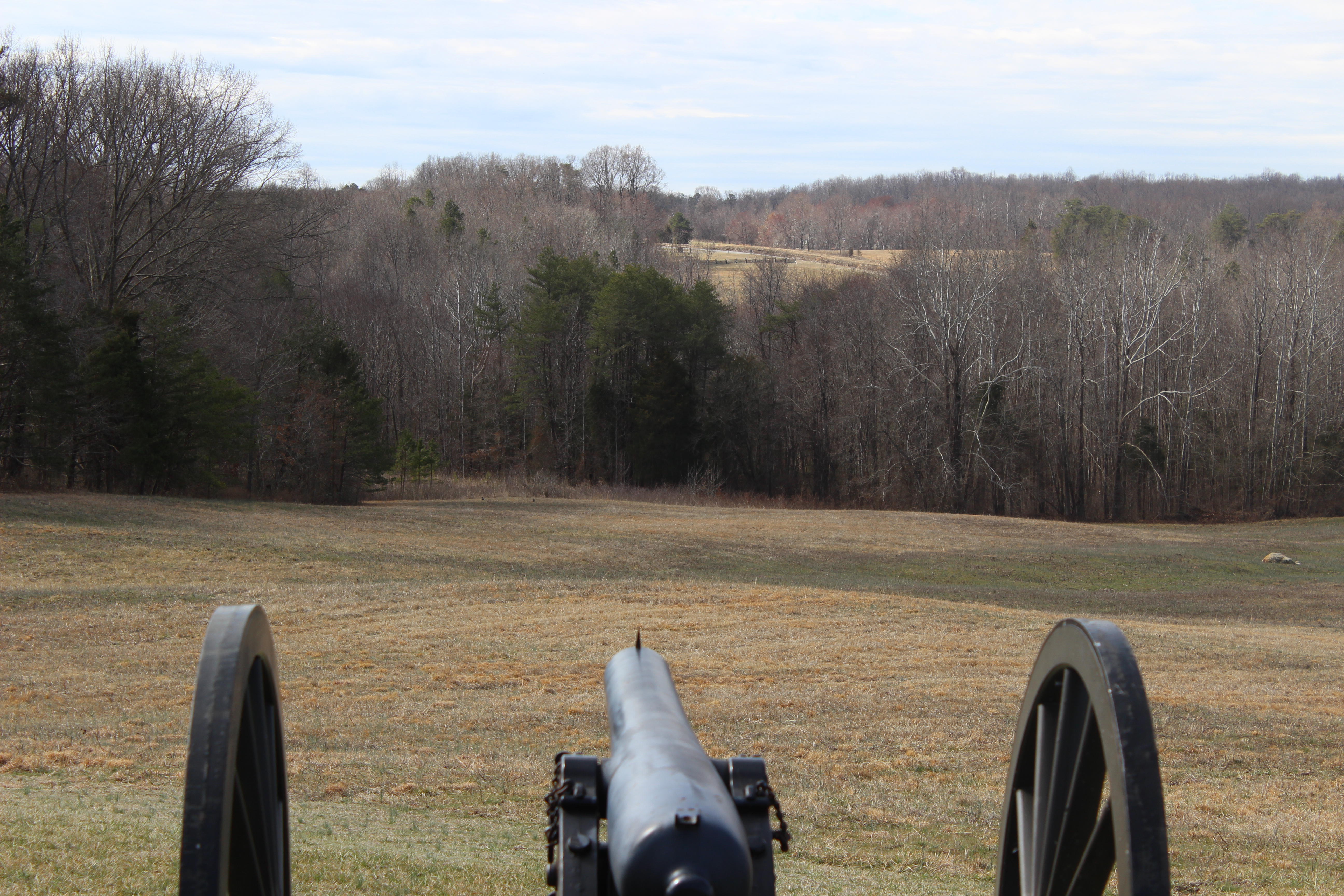 Maj. Gen. Horatio Wright's Union VI Corps artillery pummeled the Confederate line in the  open space in the distance. Their effective fire was a decisive factor.