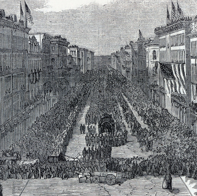 Lincoln's funeral procession in Chicago, one of the many stops on his route to Illinois.