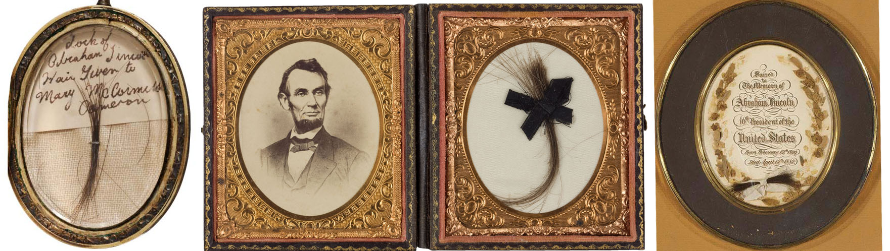 Locks of Lincoln's hair became a coveted keepsake among friends and family, and several in attendance of his passing cut pieces as keepsakes