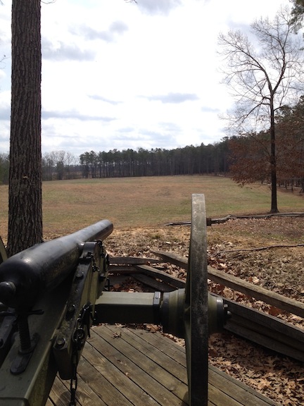 From the Confederate position, looking out across the attack plain crossed by the Vermonters