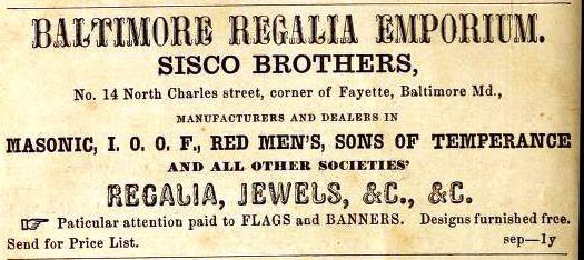 Sisco Brothers advertisement in the October 1868 "Southern Planter and Farmer".