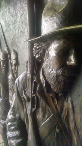 Soldiers statue outside the Corinth Interpretive Center.