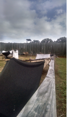 Reconstructed she bangs, wall and guard tower.